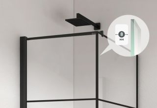 Душевой уголок Berges Dark L 90x90см чёрный матовый 061020L